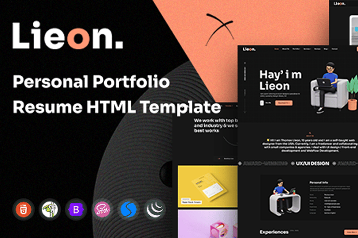 Template Website Portfolio Pribadi Lieon yang Kreatif dan Unik