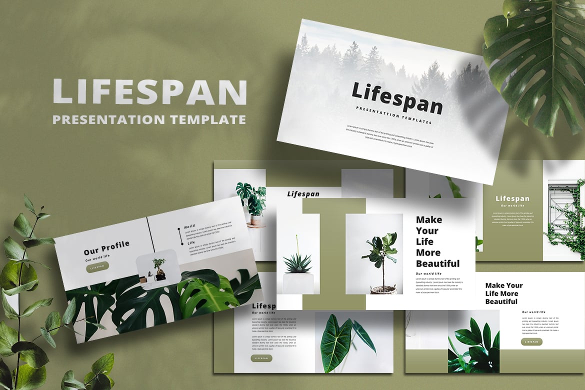 Template Presentasi PowerPoint Lifespan yang Modern dan Kreatif