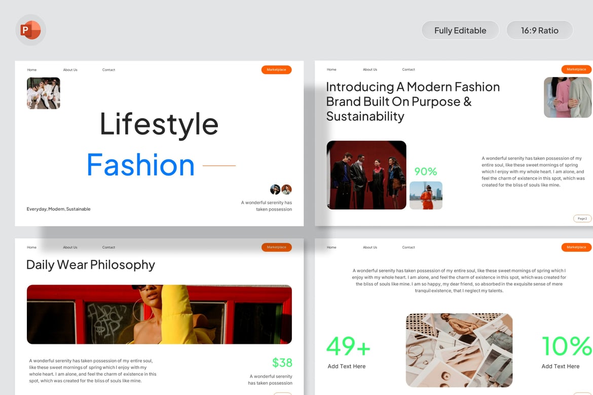 Template Presentasi Fashion Lifestyle Modern - PowerPoint