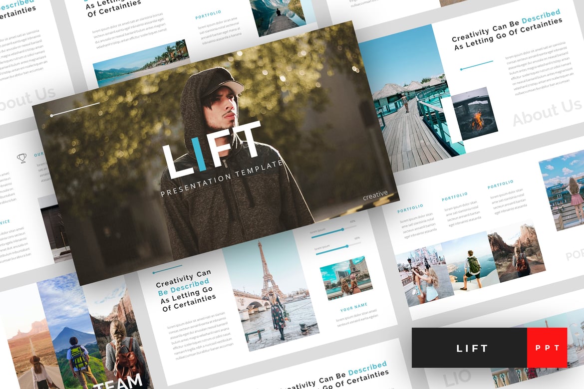 Lift - Template Presentasi PowerPoint Kreatif yang Menarik