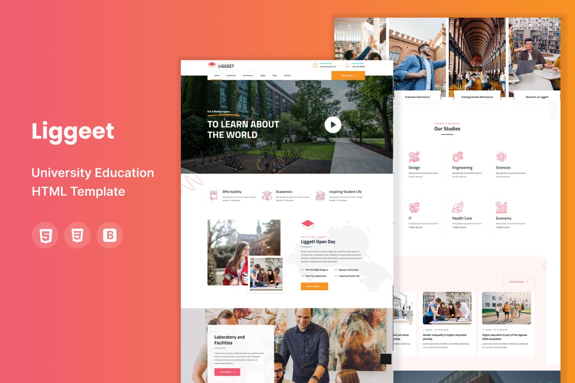 Liggeet - Template Website Pendidikan Terbaik untuk Universitas dan Lembaga Pendidikan