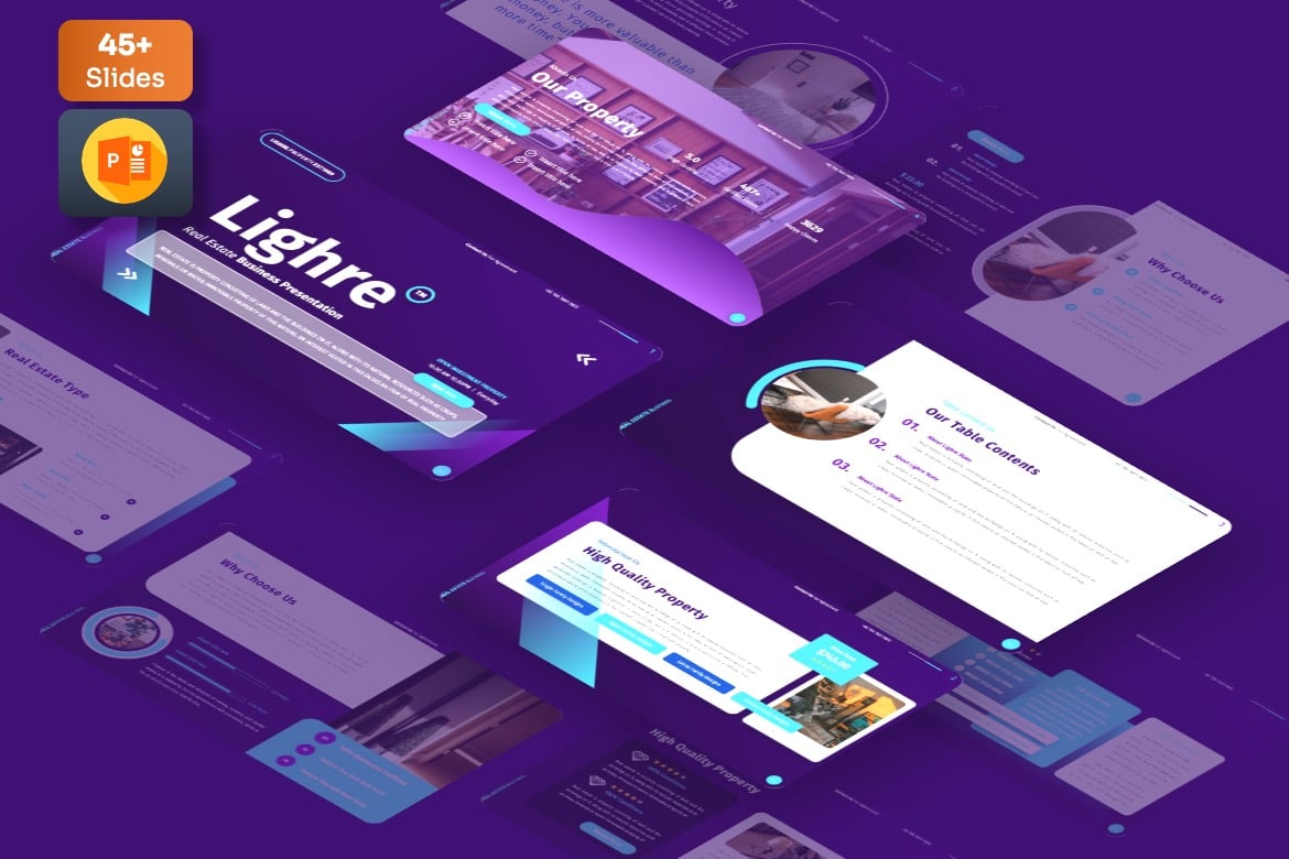 Lighre - Template Powerpoint Real Estat yang Menarik