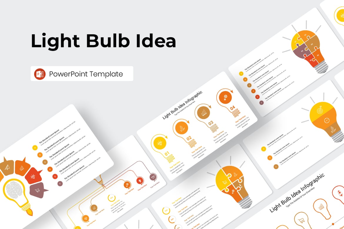 Template PowerPoint Ide Cemerlang dengan Desain Menarik