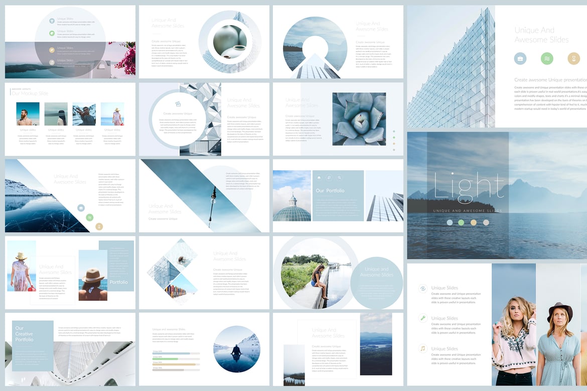 Template Presentasi PowerPoint Light yang Menarik dan Profesional