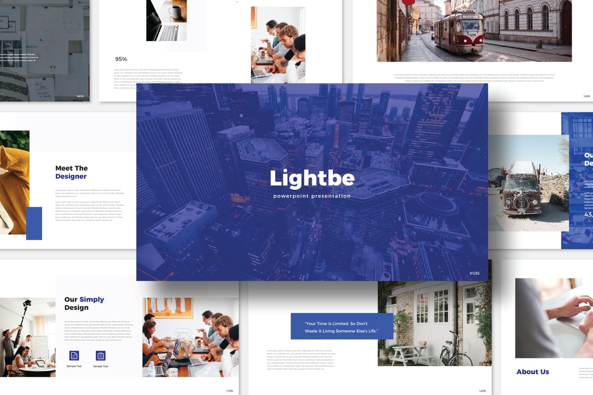 Template Powerpoint Bisnis Lightbe yang Kreatif dan Modern