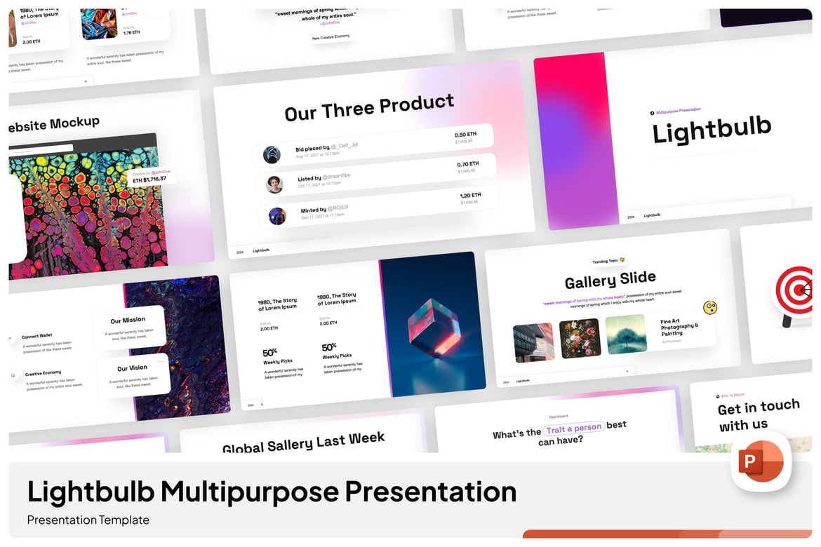 Template Presentasi PowerPoint Serbaguna - Lightbulb