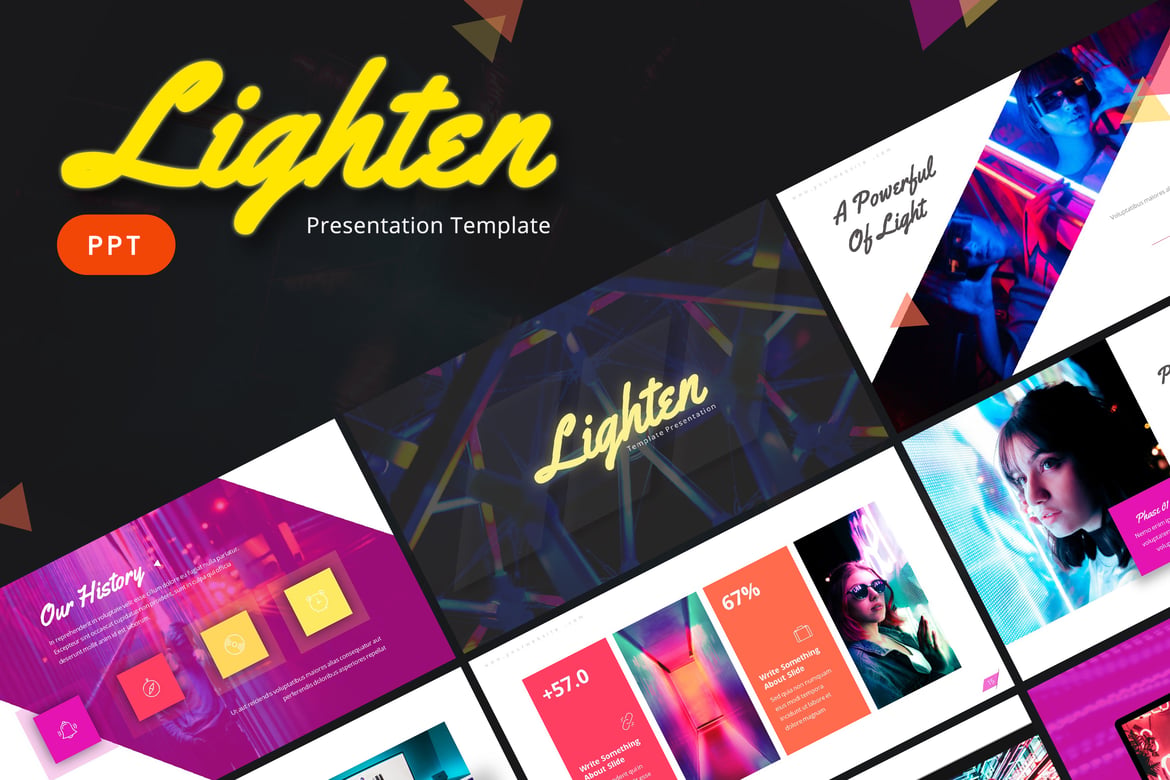 Template Presentasi PowerPoint Lighten yang Menarik dan Profesional
