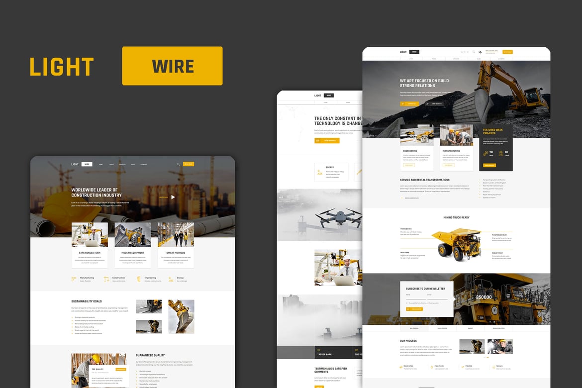 Template Web Serbaguna Lightwire untuk Konstruksi dan Industri