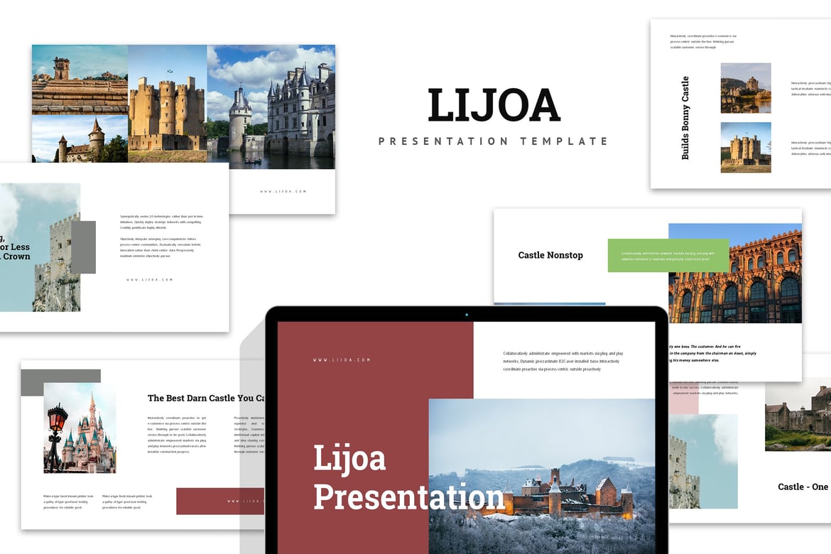Template PowerPoint Lijoa untuk Bisnis Tour dan Travel yang Menarik