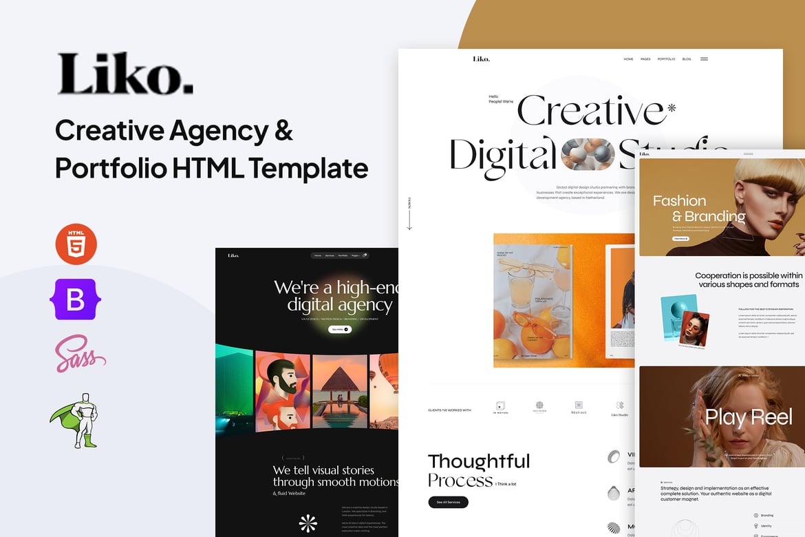 Liko - Template Website Kreatif untuk Agensi & Portofolio
