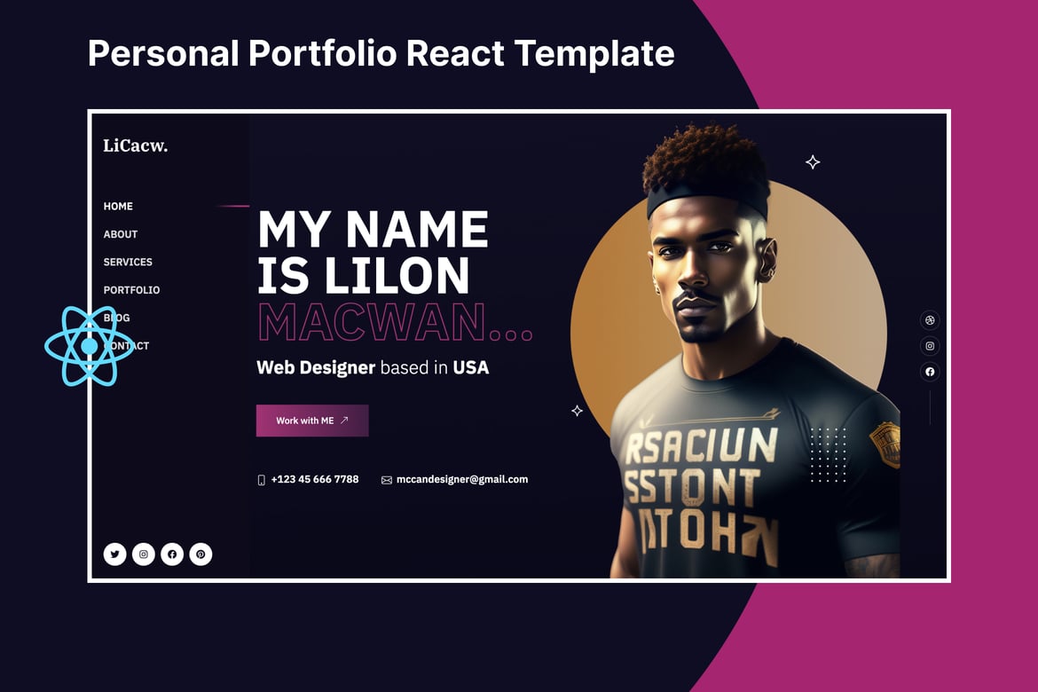 Lilon – Template Website Portofolio Pribadi Berbasis ReactJs