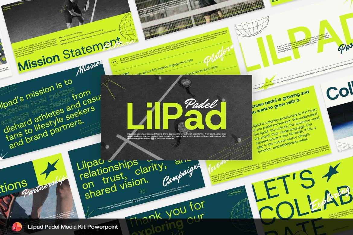 Template Presentasi Padel Lilpad yang Modern dan Menarik