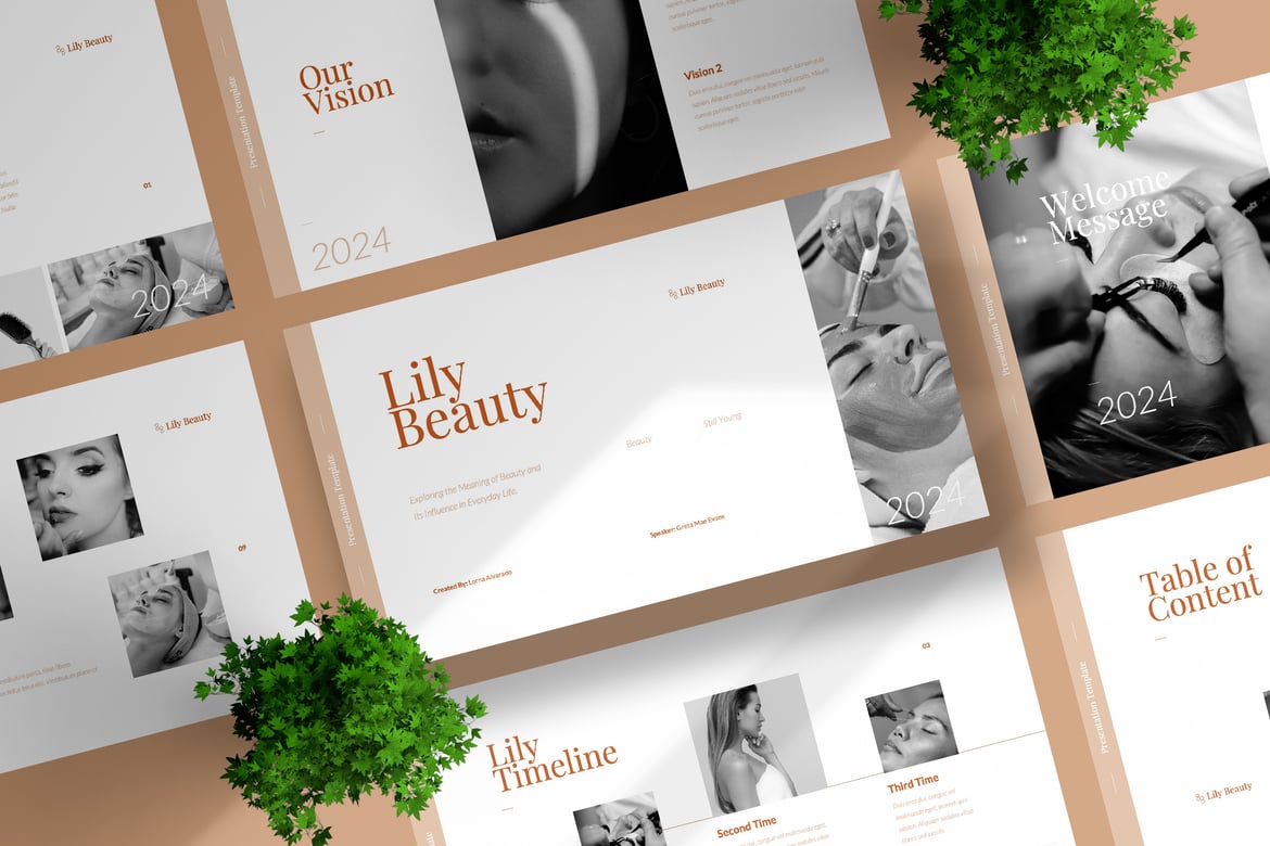 Template Presentasi PowerPoint Lily yang Modern dan Kreatif