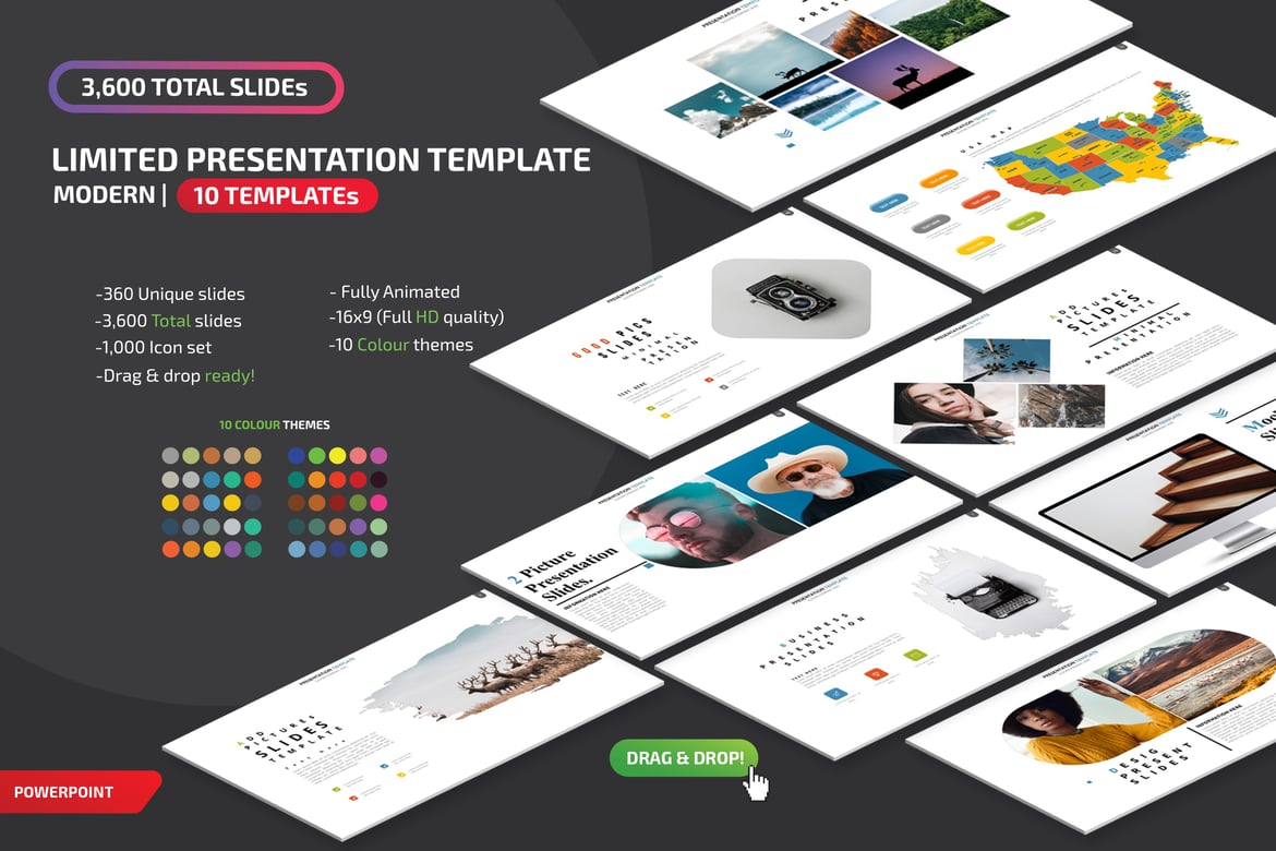 Template Powerpoint Presentasi Terbatas yang Menarik