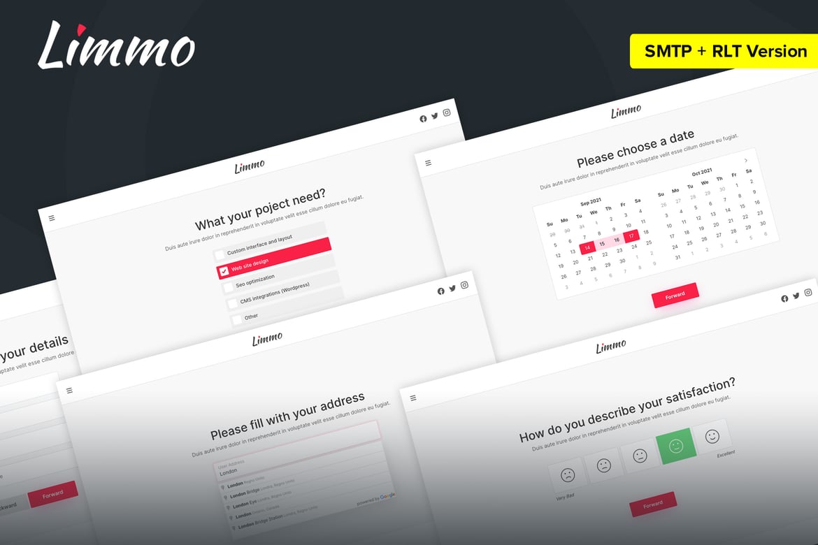 Limmo - Template Website Form Serbaguna yang Modern