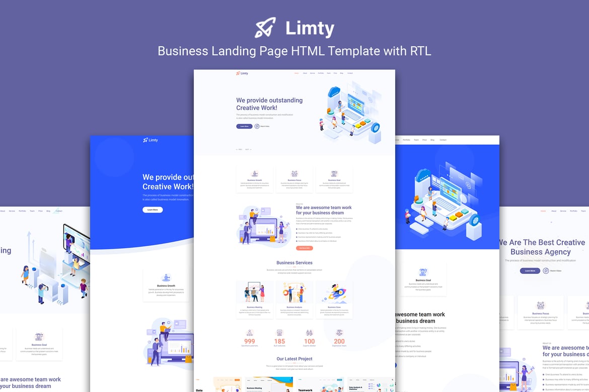 Limty - Template HTML Halaman Landing Bisnis yang Menarik