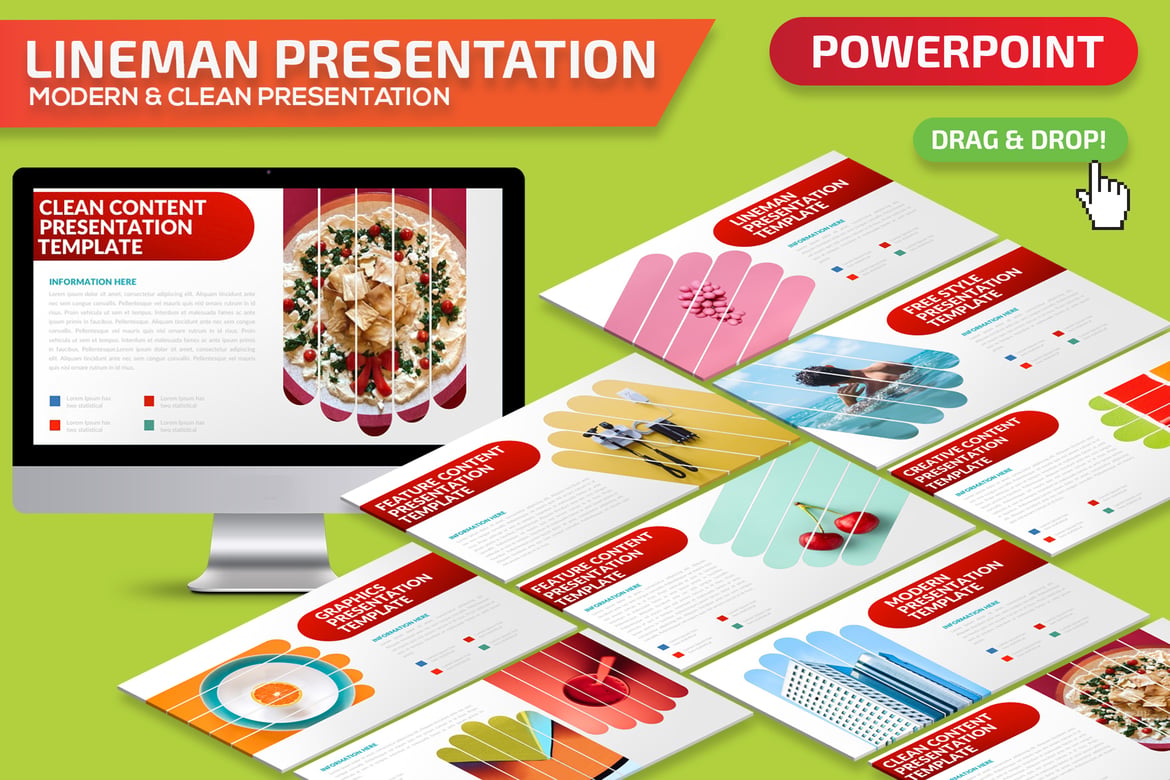 Template Presentasi Powerpoint Lineman yang Menarik