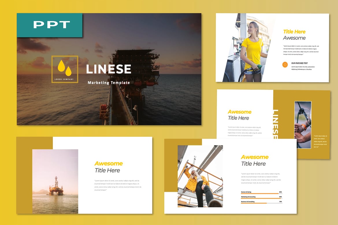Template PowerPoint Linese: Presentasi Minimalis dan Fleksibel