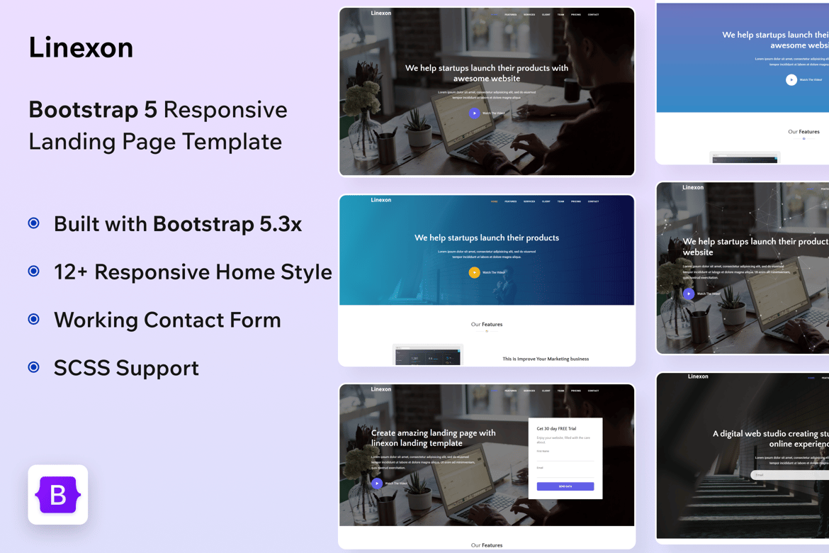 Linexon - Template Website Landing Page Modern dan Responsif