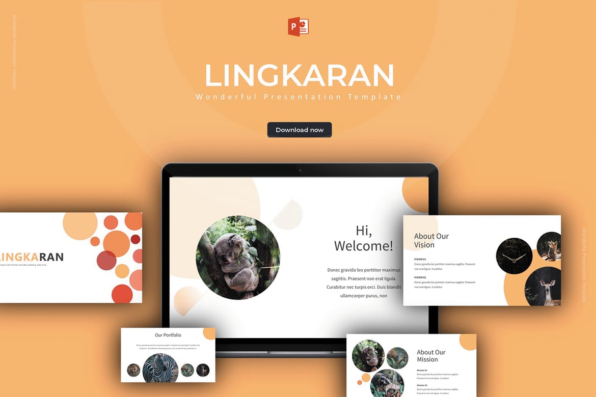 Lingkaran - Template Presentasi PowerPoint Kreatif dan Modern