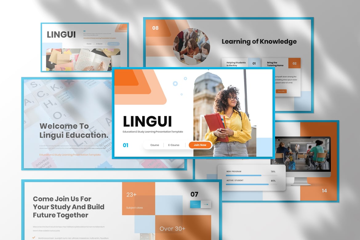 Lingui - Template Presentasi Pendidikan PowerPoint yang Menarik
