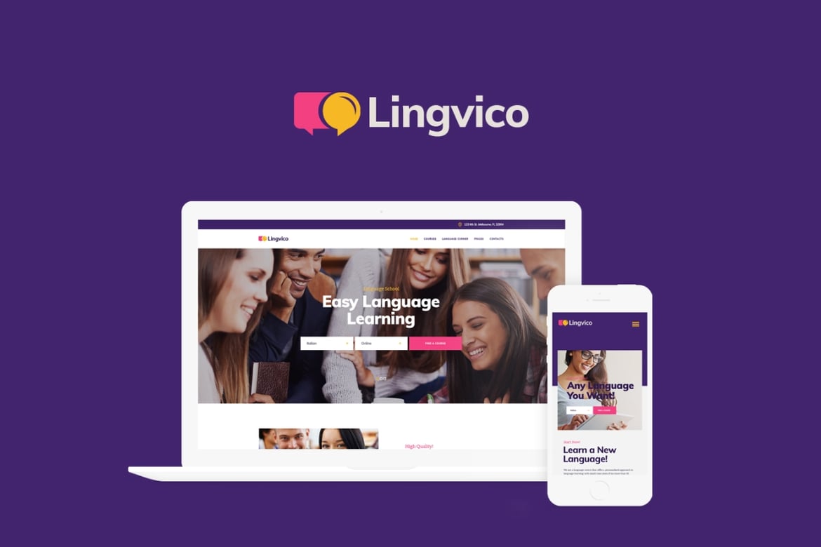 Lingvico: Tema WordPress Modern untuk Pusat Bahasa dan Sekolah Online