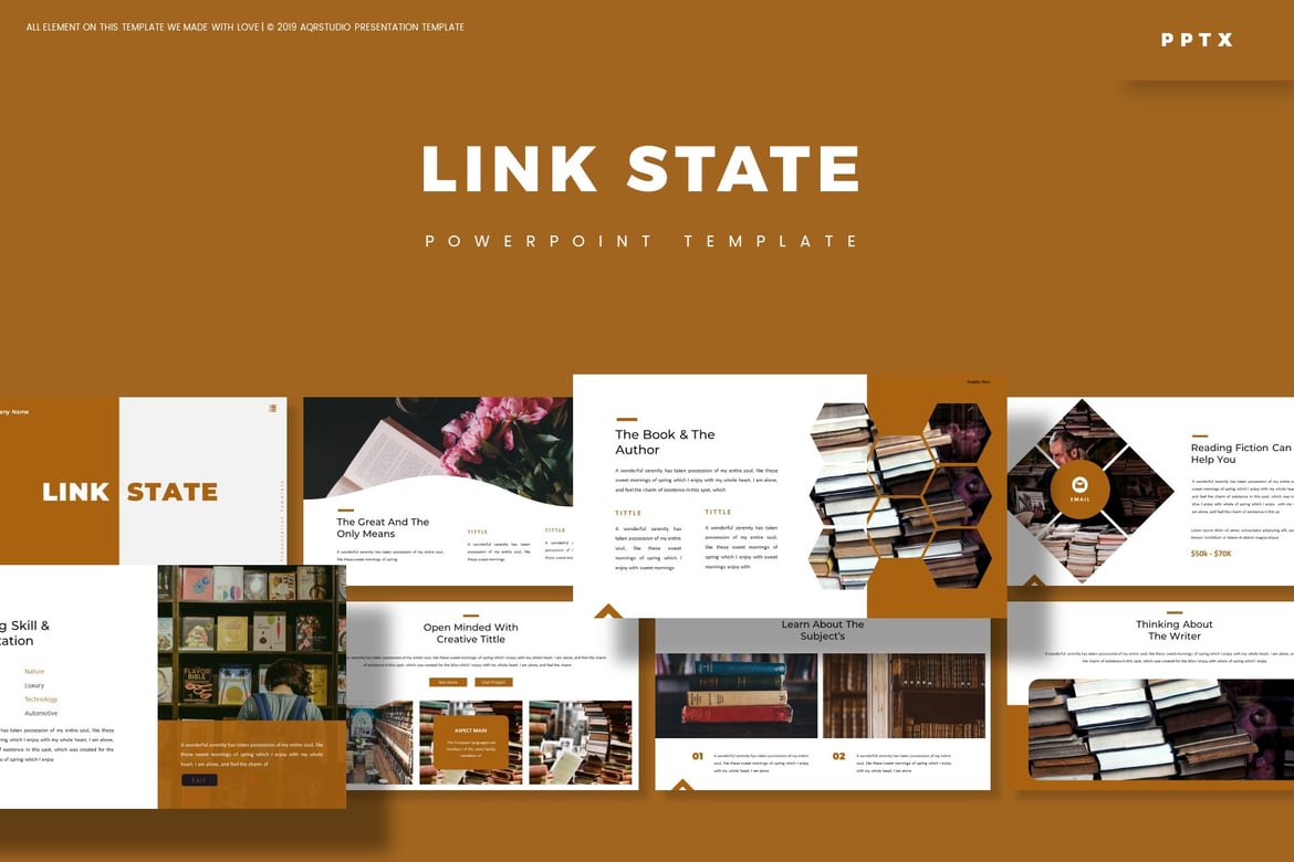 Template Presentasi PowerPoint Link State yang Menarik