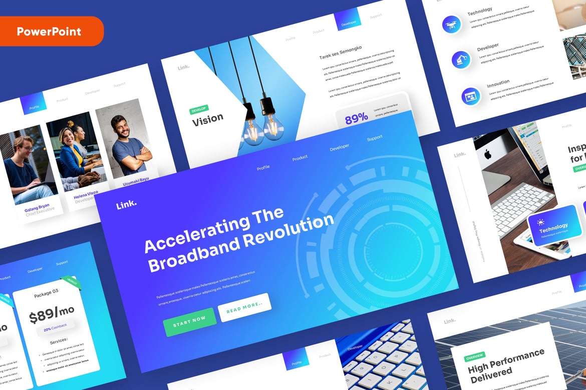 Template Powerpoint LINK - Presentasi Teknologi dan Gadget yang Menarik