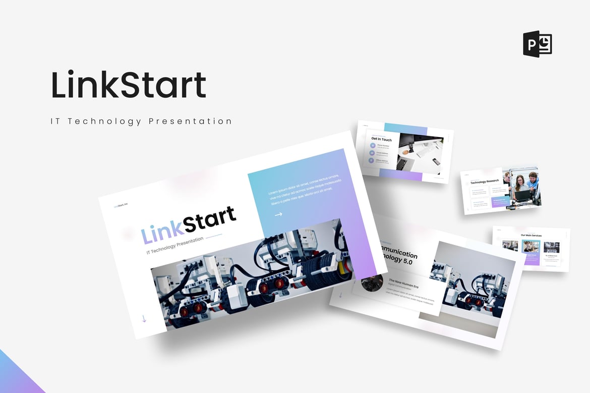 Template PowerPoint LinkStart - Solusi Presentasi Teknologi Informasi