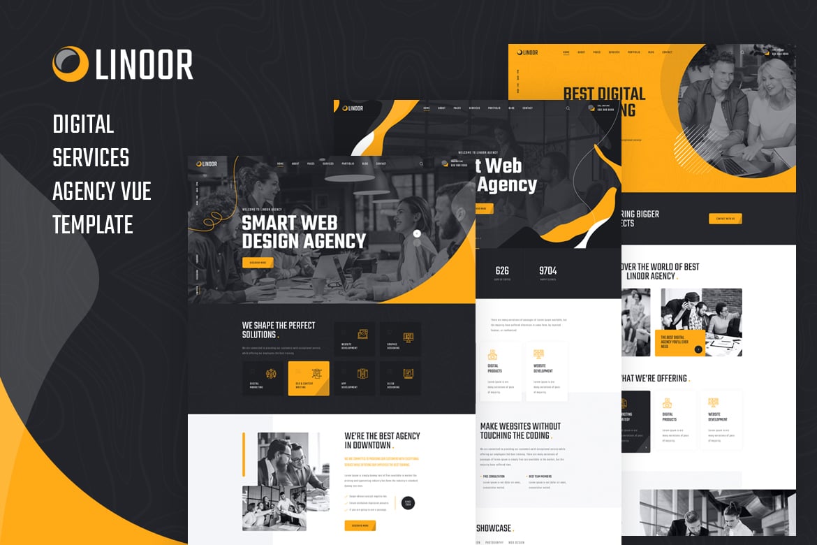 Linoor - Template Website Agensi Digital Vue Nuxt yang Kuat dan Serbaguna
