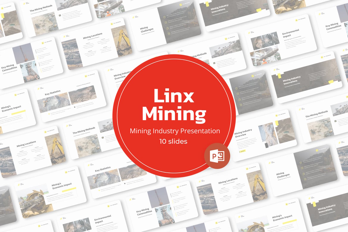 Template PowerPoint Linx Mining - Solusi Presentasi untuk Industri Pertambangan