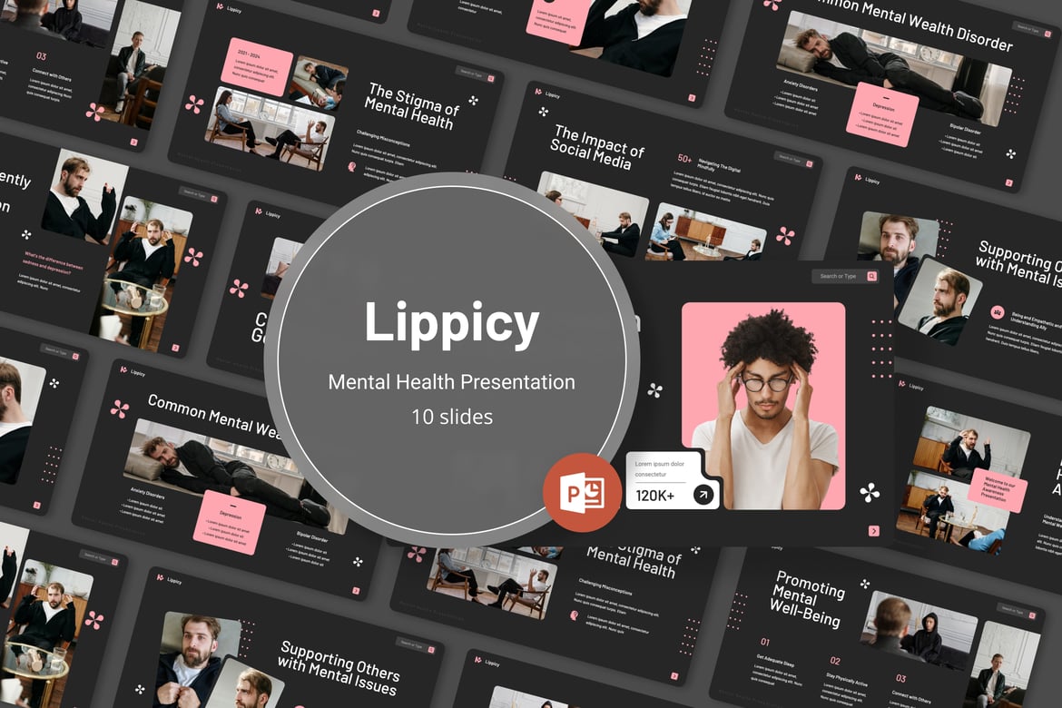 Template PowerPoint Kesehatan Mental yang Menarik