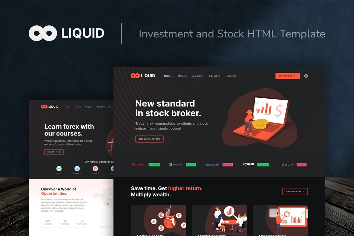 Liquid - Template Website Investasi dan Saham yang Profesional
