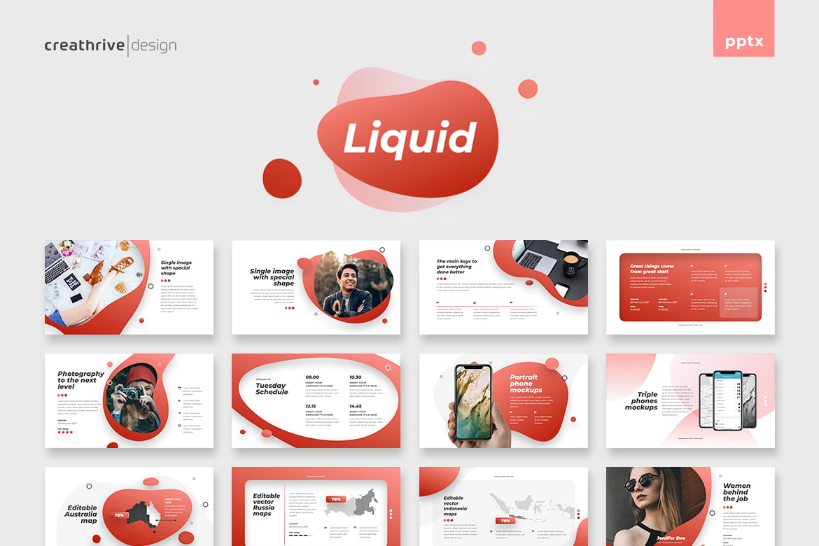 Template PowerPoint Liquid: Solusi Presentasi Profesional Anda