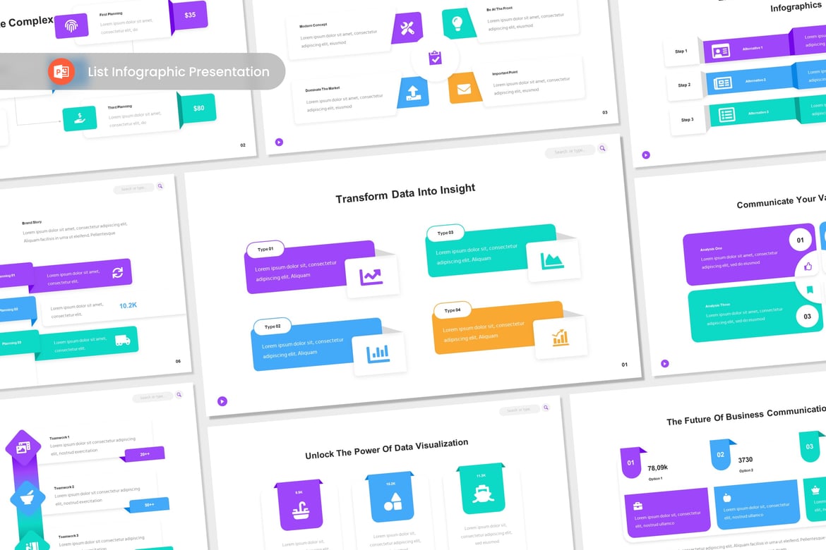 Template Presentasi Infografis PowerPoint yang Menarik