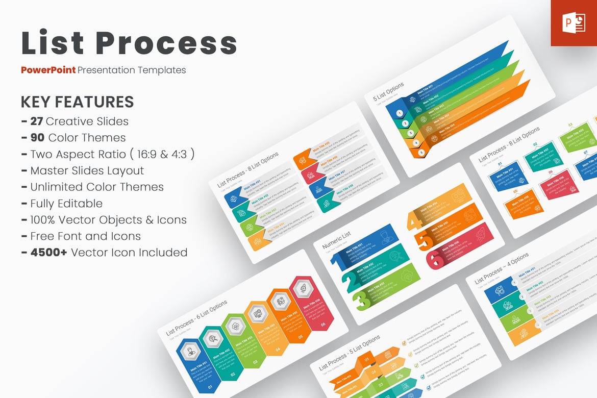 Template PowerPoint Proses Daftar yang Menarik dan Efektif