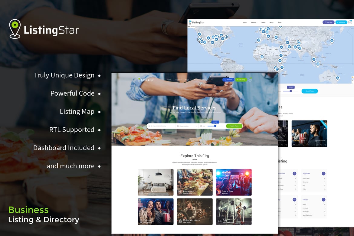 Listingstar - Template Website Direktori & Listings Modern