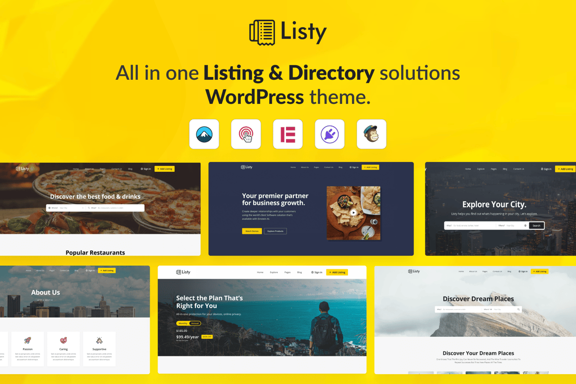 Listy - Tema WordPress Serbaguna untuk Direktori dan Listing