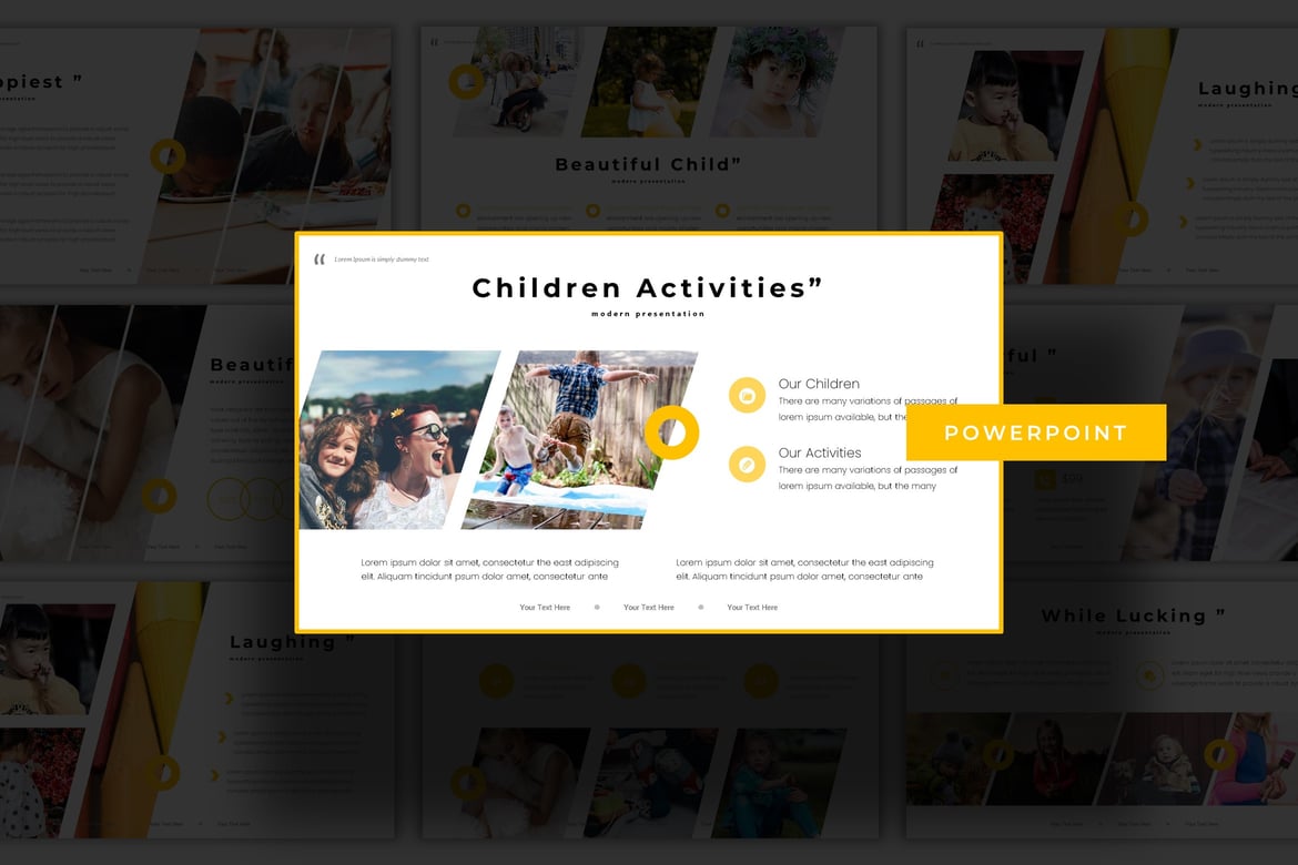 Template PowerPoint Anak Kecil yang Ceria