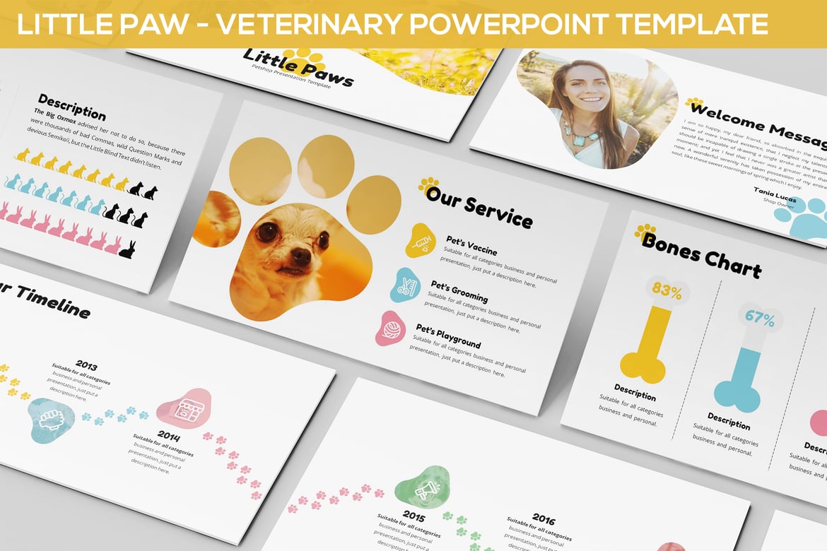 Little Paw - Template Powerpoint Veteriner yang Modern dan Menarik