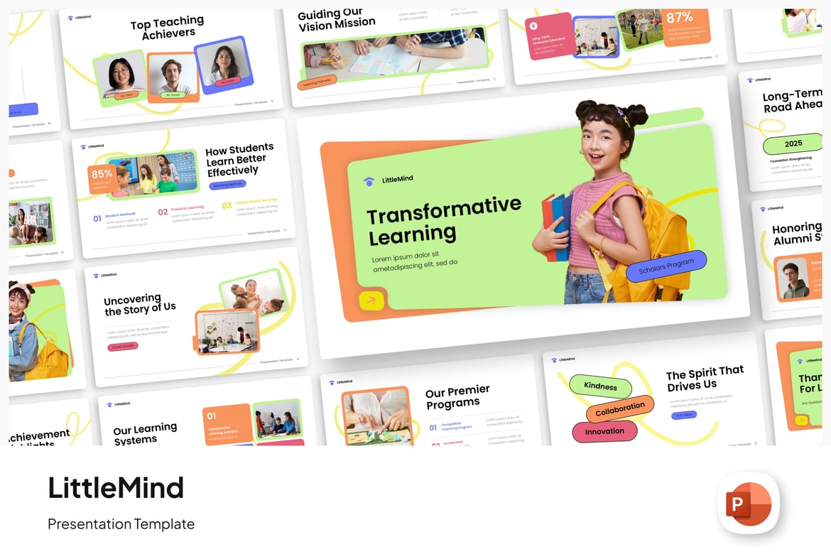 Template PowerPoint Sekolah LittleMind yang Menarik dan Kreatif