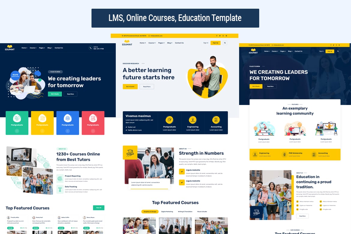 Template Website LMS dan Kursus Online yang Modern