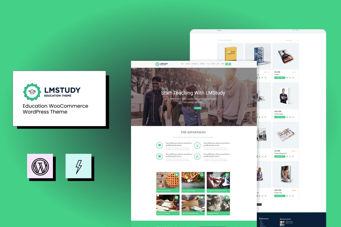 Tema WordPress Pendidikan LMStudy - Solusi LMS Terbaik untuk Anda