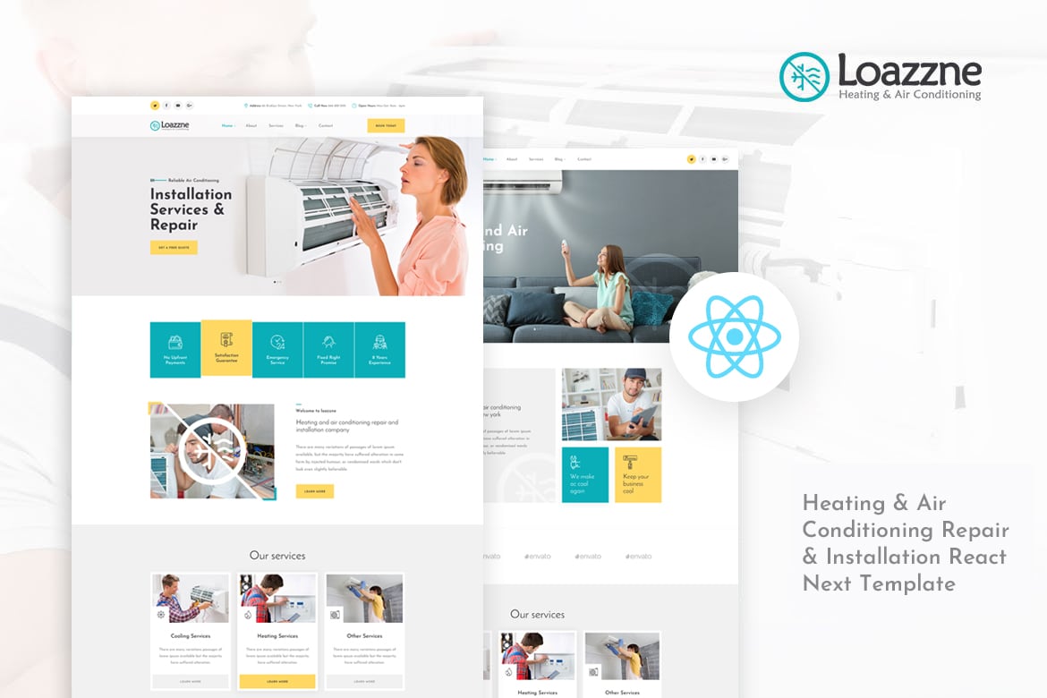 Loazzne - Template Website Layanan AC dan Pemanas Modern