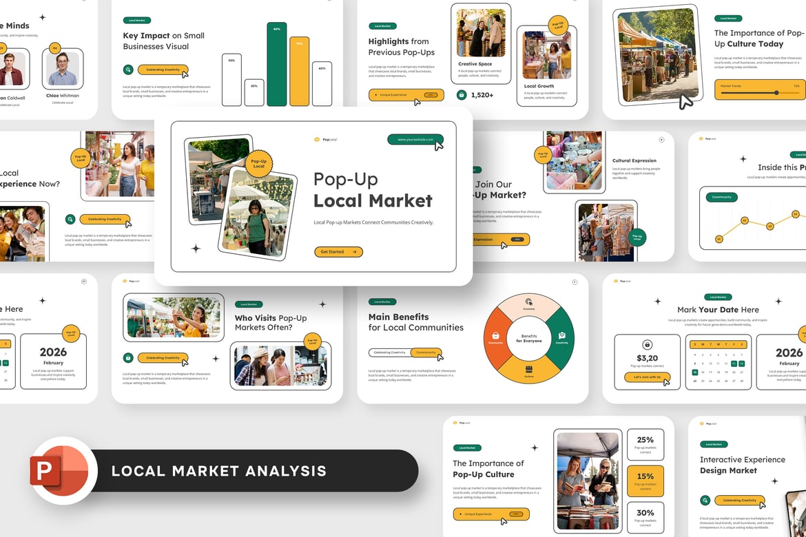 Template Presentasi Powerpoint Analisis Pasar Lokal yang Menarik