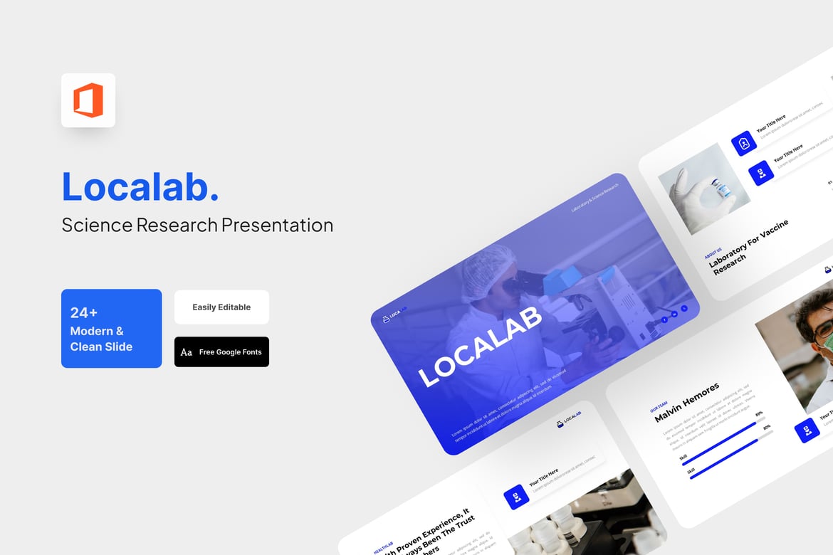 Template Presentasi PowerPoint Localab - Riset Sains yang Profesional