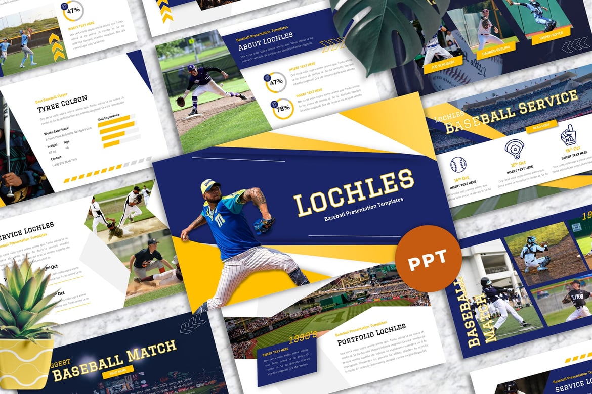 Template Presentasi Baseball Lochles - PowerPoint yang Menarik dan Profesional