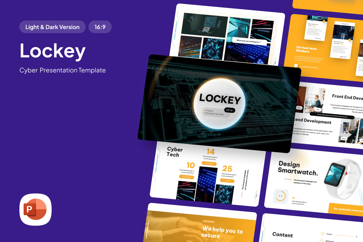 Template Presentasi Keamanan Siber Lockey yang Memukau