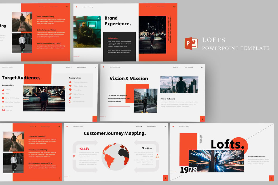 Template PowerPoint Strategi Merek Lofts – Ciptakan Identitas Merek yang Kuat