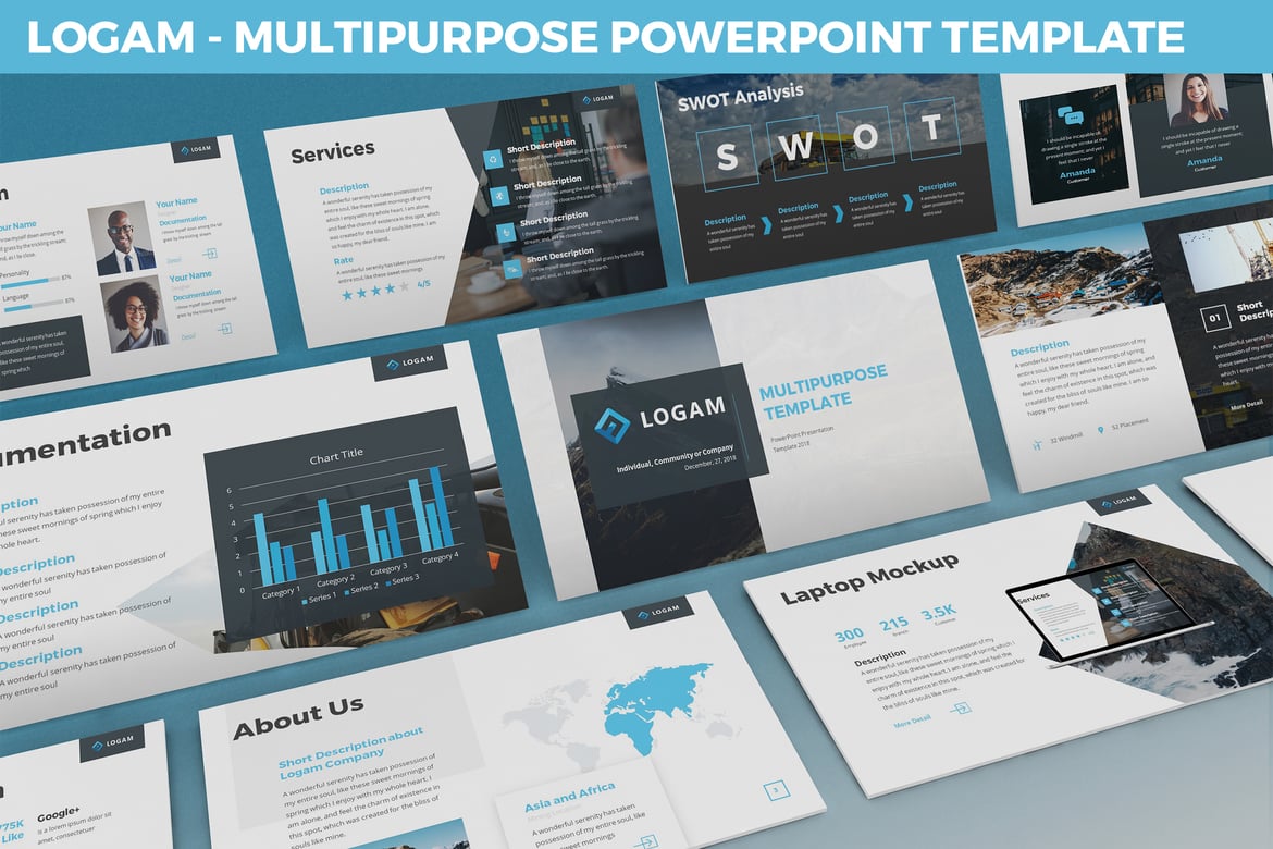 Template Powerpoint Serbaguna Logam - Solusi Kreatif untuk Presentasi Anda